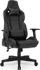 A black gaming chair is shown from the front on a white background. Produktbild-Vorschau