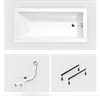 A collage showing a bathtub and its accessories. Voir les images du produit