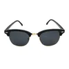 Browline Sonnenbrille Polarisiert Getönt Schwarz Gold Retro Produktbild-Vorschau 2