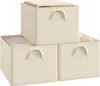 Three cream-colored storage boxes are stacked and arranged. Produktbild-Vorschau