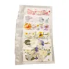 A stack of clear plastic packages containing pressed flowers. Náhled obrázku produktu