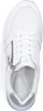 A top-down view of a white Remonte women's sneaker with a zipper detail. Náhled obrázku produktu