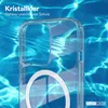 A clear phone case is shown against a background of rippling blue water. Produktbild-Vorschau