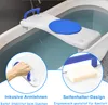 A bath seat is shown in a bathtub, with close-up insets highlighting features. Produktbild-Vorschau