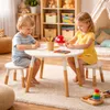 Kindertisch mit zwei Stühlen rund, weiß Produktbild-Vorschau 4