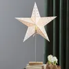 Papierstern 'Leo' - stehend - 5-zackig - D: 43cm, H: 65cm - E14 Fassung - inkl. Kabel - weiß Podgląd zdjęcia produktu