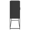 A side view of a black highboard on a white background. Produktbild-Vorschau
