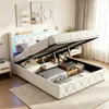 INONEFT Polsterbett 140 x 200 cm, Doppelbett mit LED und Produktbild-Vorschau 2