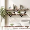 Wandregale, 2er-Set, Schweberegal Zweistöckig Wandregal, Produktbild-Vorschau 6