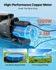 Pompe de piscine VEVOR, 1300 W, débit max. 28 800 L/H, Voir les images du produit 3