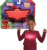 A child is wearing a PJ Masks Owlette amulet with lights and sounds, and the product packaging is visible. Náhľad obrázku produktu