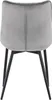 The back view of a light gray velvet dining chair with black metal legs, set against a white background. Produktbild-Vorschau