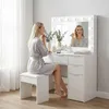Tavolino da trucco Relaxdays, con specchio a LED e Anteprima dell’immagine prodotto 2