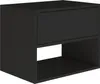 A black nightstand with one drawer and an open shelf. Voir les images du produit
