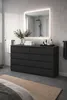 Commode noire avec tiroirs, 120 cm, 8 tiroirs, idéale pour Voir les images du produit 2