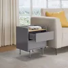 Table de chevet Vicco Velina Gris 48x58cm avec 2 tiroirs, Voir les images du produit 4