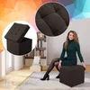 MG Design, tmavohnedý taburet s úložným priestorom, 45x45 Náhľad obrázku produktu 4