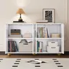 Credenza Merax con 4 ante incise, cassettiera con ripiani Anteprima dell’immagine prodotto 2