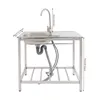 Küchenspüle  Edelstahl max 40kg  Freistehende Spüle Silber Produktbild-Vorschau 3