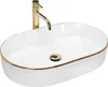 Lavabo da Appoggio in Vetroceramica Rea Nadia White Gold Anteprima dell’immagine prodotto 1
