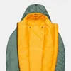 Der Comfort Fiber Bag -1C von Mammut; ein Kunstfaser-Schlafsack in grün und orange; mit Kapuze und Reißverschluss. Anteprima dell’immagine prodotto