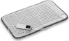 A gray electric heating pad with a white controller. Produktbild-Vorschau