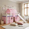 Homestyle4u Hochbett 90x200 mit Rutsche Lattenrost Vorhang Produktbild-Vorschau 12