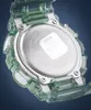 Close-up of the back of a transparent green Casio G-Shock watch. Produktbild-Vorschau