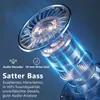 Close-up diagram of an earphone driver unit with glowing blue light effects and marketing text. Produktbild-Vorschau