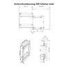 Technical drawing and dimensions of a cabinet pull-out system. Voir les images du produit