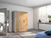 Kleiderschrank - 140 x 194 cm - 3 Türen - 2 Schubladen - Produktbild-Vorschau 2