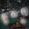 LED Solar Lichterkette Lampions 3,5m Nylon Warmweiß Produktbild-Vorschau 4