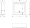 Technical drawing with dimensions of a bioethanol fireplace. Podgląd zdjęcia produktu