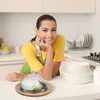 Relaxdays Käseglocke mit Käsebrett, Stahl Käsebesteck, Produktbild-Vorschau 3