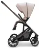 A side view of a beige and brown stroller against a white background. Produktbild-Vorschau