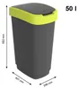 Afvalcontainer TWIST, 50 liter, zwart, met gele rand rond Productafbeelding-voorbeeld 6