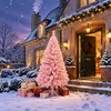 QEENTOE Kunstkerstboom, 180 cm, kerstboom van roze PVC, Productafbeelding-voorbeeld 8