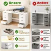 HOMCOM Bureau met 8 lades, modern bureau, 140 x 53 x 75 cm, Productafbeelding-voorbeeld 5