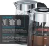 A close-up marketing image of two Arendo kettles, one in the foreground and one in the background, with descriptive text overlays highlighting features. Anteprima dell’immagine prodotto