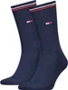 A pair of navy blue socks with red and white stripes at the top and a small Tommy Hilfiger logo. Produktbild-Vorschau