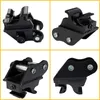 A collage of four images showing different angles of a black excavator quick coupler. Podgląd zdjęcia produktu