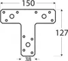 Flachverbinder T-Form 150x127x38x2,0mm schwarz Produktbild-Vorschau 2