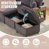 LVHOM Schlafsofa 3 in 1 mit USB und LED, 3 Sitzer Sofa mit Produktbild-Vorschau 4