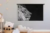MuchoWow® Wandteppich Wandbehang Löwe - Profil - Schwarz - Produktbild-Vorschau 3