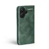 A green flip-style phone case for a Xiaomi Redmi Note 13 Pro+ 5G is shown from a side-front angle against a white background. Produktbild-Vorschau