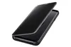 A black smartphone case with a flip cover is shown against a white background. Produktbild-Vorschau