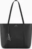 A black Armani Exchange shopper tote bag is shown against a white background. Podgląd zdjęcia produktu
