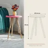 Carenza Home Beistelltisch Rund Rosa Dreibein Holzbeine Produktbild-Vorschau 3