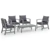 vidaXL 5-tlg. Garten-Lounge-Set mit Auflagen Massivholz Produktbild-Vorschau 1