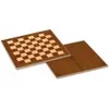 A chessboard is shown from a diagonal angle, with one half of the board visible and the other half lying flat behind it. Produktbild-Vorschau